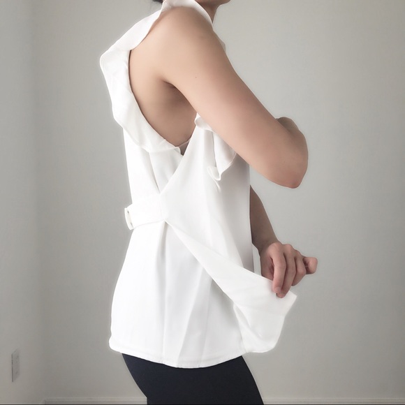 ON SALE Well made white out ruffle top. - Picture 4 of 6